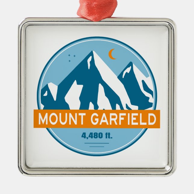 Mount Garfield New Hampshire Stars Moon Metal Ornament (Front)