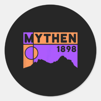 Mount Grosser Mythen Hike Mountain Biking Swiss Hi Classic Round Sticker