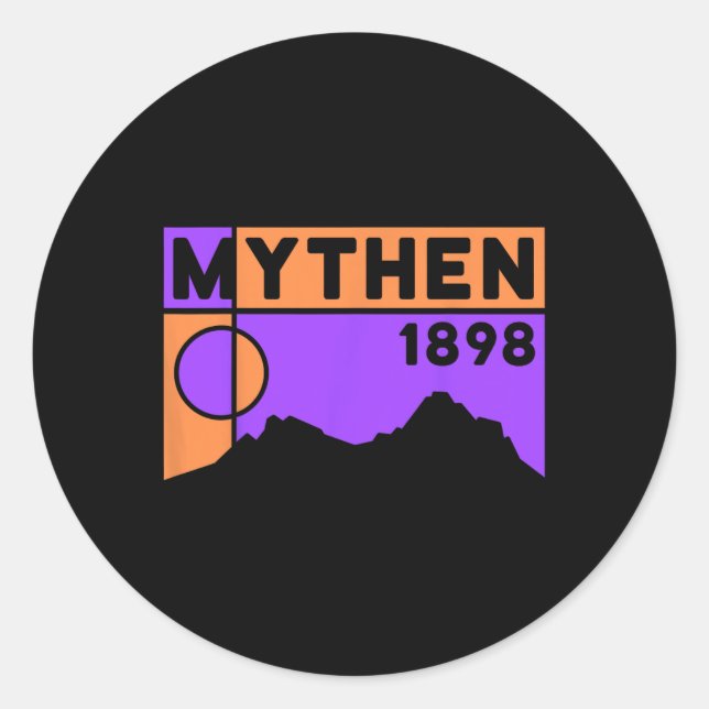 Mount Grosser Mythen Hike Mountain Biking Swiss Hi Classic Round Sticker (Front)