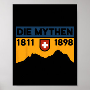 Mount Grosser Mythen Hike Mountain Biking Swiss Hi Poster