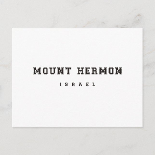 Mount Hermon Israel Postcard (Front)