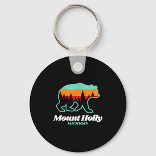 Mount holly michigan skiing snowboarding bear  key ring