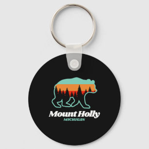 Mount Holly Michigan Skiing Snowboarding Bear Key Ring