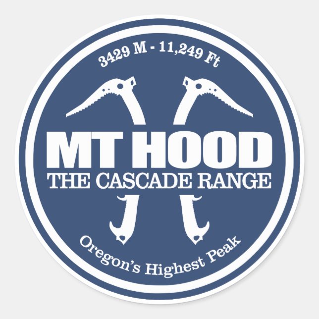 Mount Hood (axes 2) Classic Round Sticker (Front)