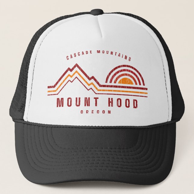 Mount Hood Oregon Cascade Mountains Trucker Hat (Front)