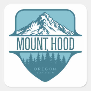 Mount Hood Oregon Mountain crest design Square Sticker