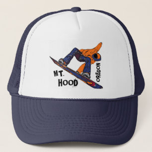Mount Hood Oregon orange blue snowboard hat