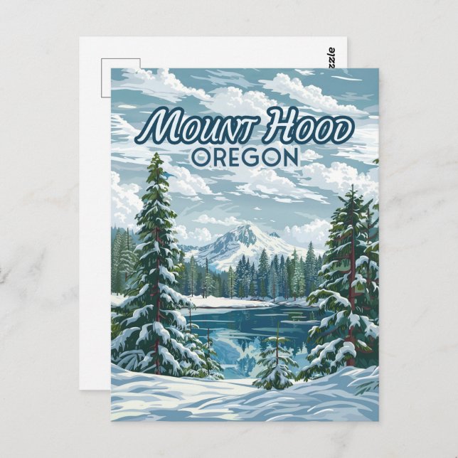 Mount Hood Oregon Ski Pacific Northwest Winter Postcard (Front/Back)