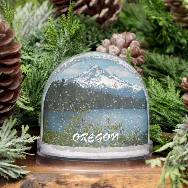 Mount Hood, Oregon Travel Photo Snowglobe (Winter)