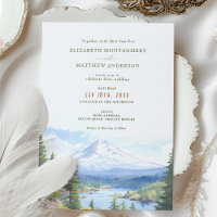 Mount Hood Oregon Watercolor Wedding