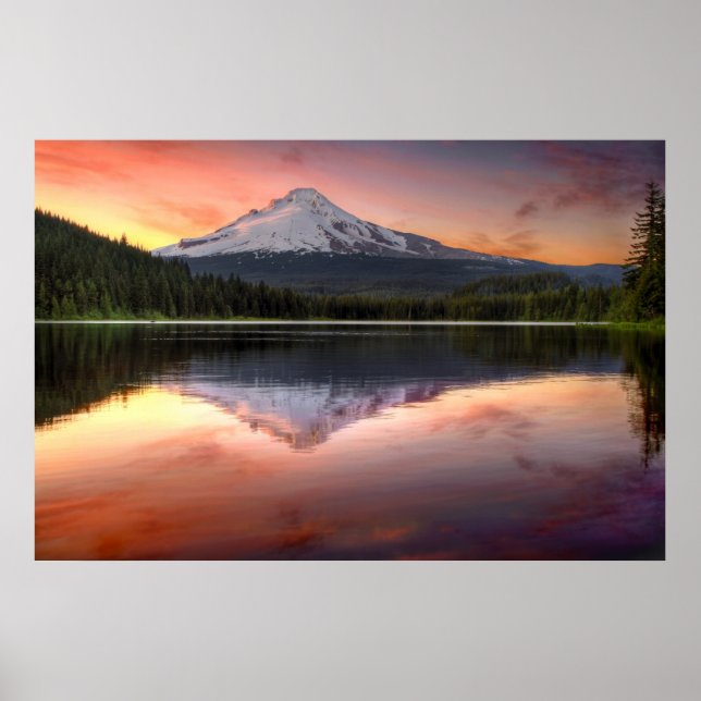 Mount Hood Reflection on Trillium Lake Poster (Front)