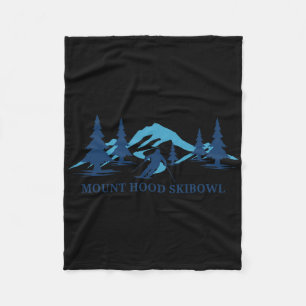 Mount Hood Skibowl Oregon Ski Resort Skiing Skier  Fleece Blanket