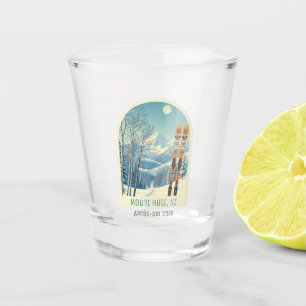 Mount Hutt NZ vacation ski resort shotglass Shot Glass