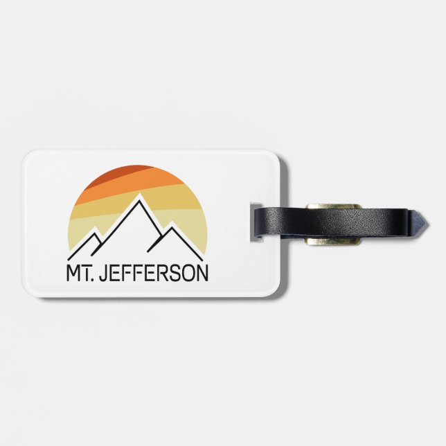 Mount Jefferson New Hampshire Retro Luggage Tag (Back Horizontal)
