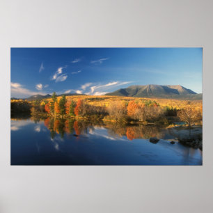 Mount Katahdin and Longfellow Mountains Autumn Poster