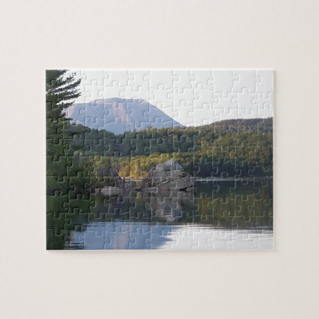 Mount Katahdin from Rainbow Lake Jigsaw Puzzle (Horizontal)