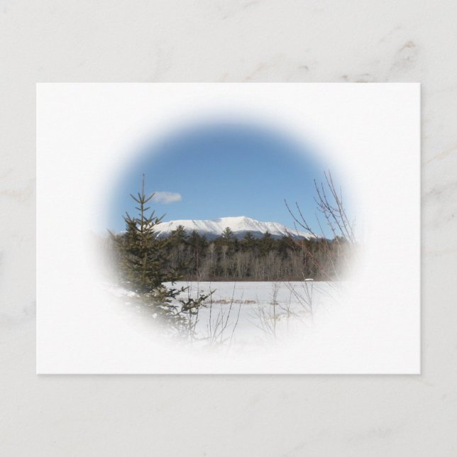 Mount Katahdin in winter Postcard (Front)
