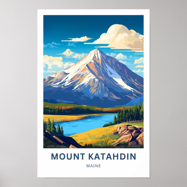 Mount Katahdin Maine Travel Print (Front)