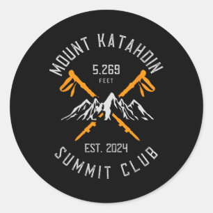 Mount Katahdin Mountain Hiking Est 2024  Classic Round Sticker