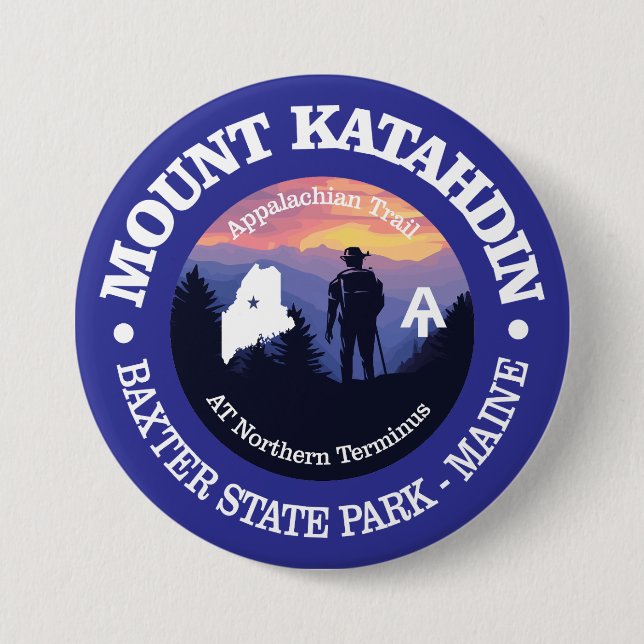 Mount Katahdin (rd2) 7.5 Cm Round Badge (Front)
