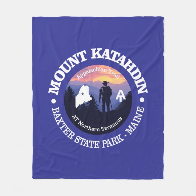 Mount Katahdin (rd2) Fleece Blanket (Front)