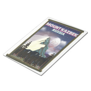 Mount Kazbek Russian travel poster. Notepad