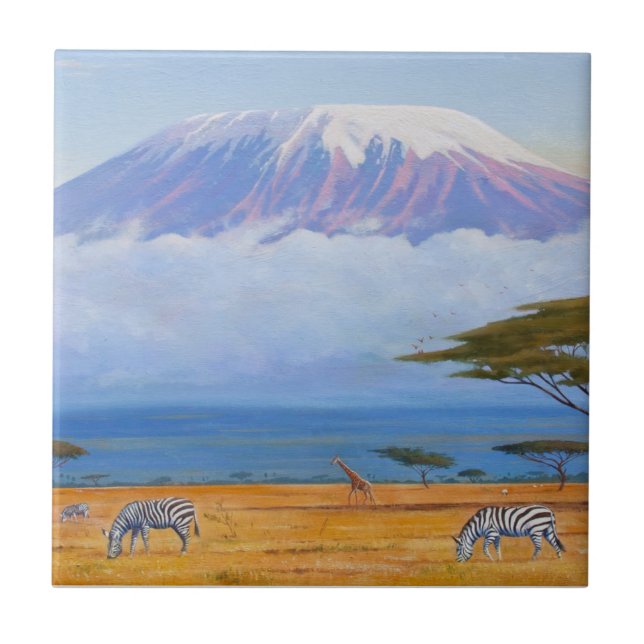 Mount Kilimanjaro Ceramic Tile (Front)