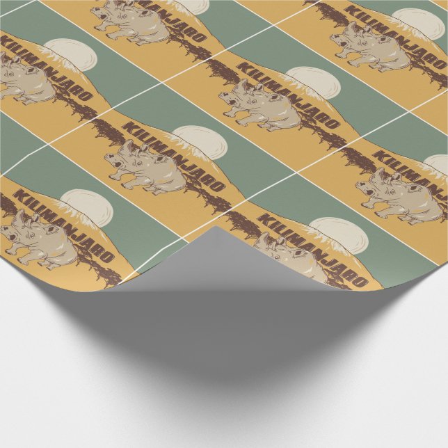 Mount Kilimanjaro Rhinoceros Wrapping Paper (Corner)