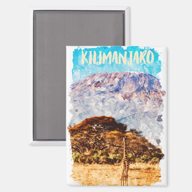 Mount Kilimanjaro Tanzania Africa Travel Magnet (Front/Back)