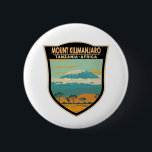 Mount Kilimanjaro Tanzania Africa Vintage 6 Cm Round Badge<br><div class="desc">Mount Kilimanjaro vector artwork design. It is the highest mountain in Africa and the tallest freestanding mountain in the world.</div>