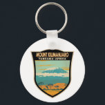 Mount Kilimanjaro Tanzania Africa Vintage  Key Ring<br><div class="desc">Mount Kilimanjaro vector artwork design. It is the highest mountain in Africa and the tallest freestanding mountain in the world.</div>