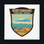 Mount Kilimanjaro Tanzania Africa Vintage  Magnet<br><div class="desc">Mount Kilimanjaro vector artwork design. It is the highest mountain in Africa and the tallest freestanding mountain in the world.</div>