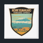 Mount Kilimanjaro Tanzania Africa Vintage Magnet<br><div class="desc">Mount Kilimanjaro vector artwork design. It is the highest mountain in Africa and the tallest freestanding mountain in the world.</div>