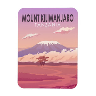 Mount Kilimanjaro Tanzania Africa Vintage Magnet