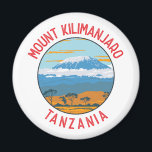 Mount Kilimanjaro Tanzania Distressed Circle Magnet<br><div class="desc">Mount Kilimanjaro vector artwork design. It is the highest mountain in Africa and the tallest freestanding mountain in the world.</div>