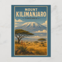 Mount Kilimanjaro Tanzania Illustration Travel Art