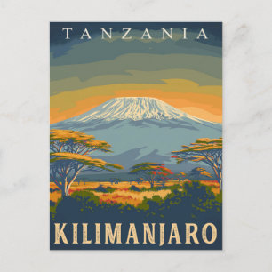 Mount Kilimanjaro, Tanzania Stunning Vintage Postcard