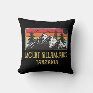Mount Kilimanjaro Tanzania Vintage Retro Climbing Cushion