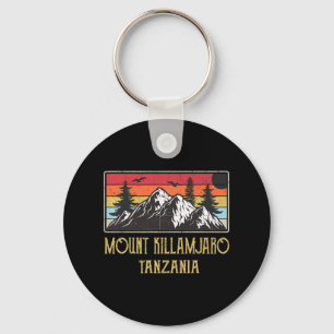 Mount Kilimanjaro Tanzania Vintage Retro Climbing Key Ring