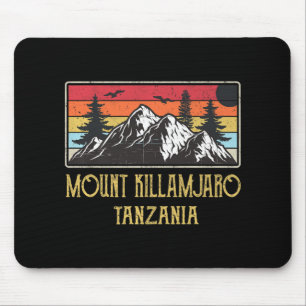 Mount Kilimanjaro Tanzania Vintage Retro Climbing Mouse Pad