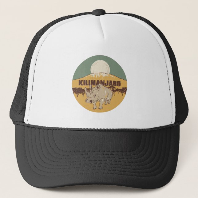 Mount Kilimanjaro Travel Poster Trucker Hat (Front)