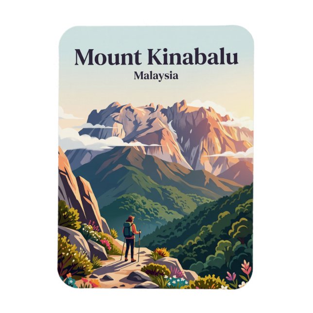 Mount Kinabalu Malaysia Magnet (Vertical)