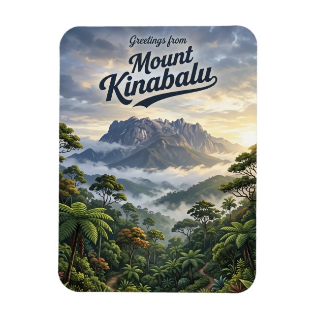 Mount Kinabalu Malaysia Magnet (Vertical)