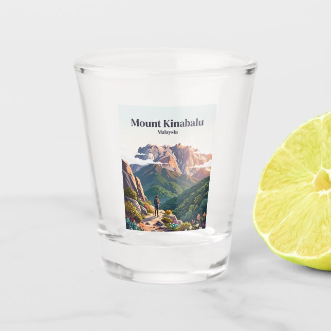 Mount Kinabalu Malaysia Shot Glass (Front)