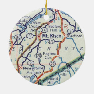 Mount Kisco Vintage Map Ceramic Ornament