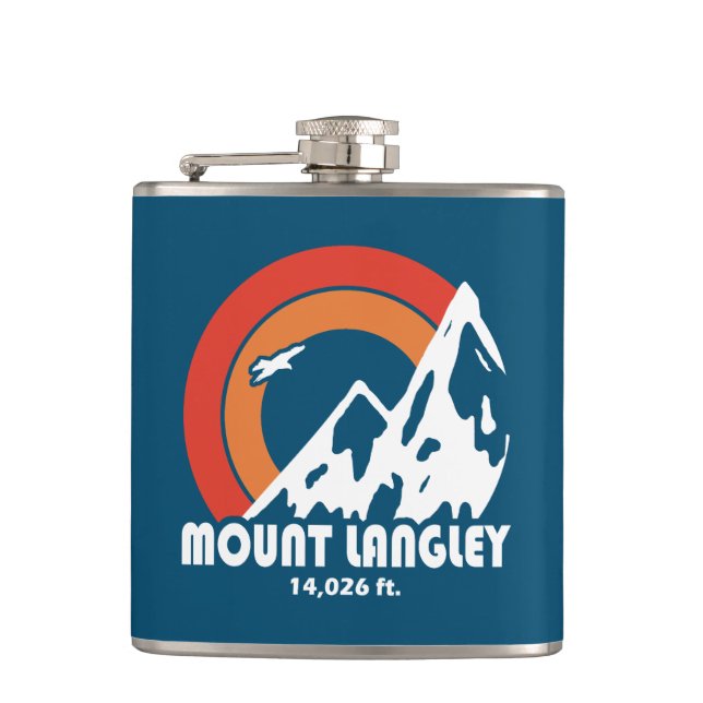 Mount Langley California Sun Eagle Hip Flask (Front)
