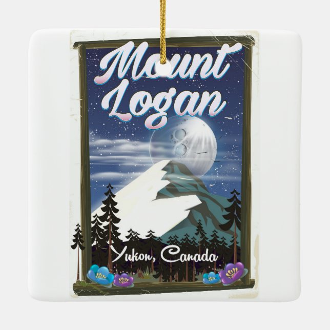 Mount Logan , Yukon, Canada Ceramic Tree Decoration (Back)