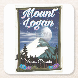 Mount Logan , Yukon, Canada Square Paper Coaster