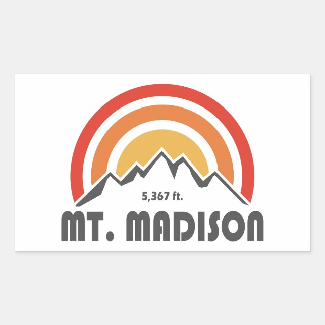 Mount Madison New Hampshire Rectangular Sticker (Front)
