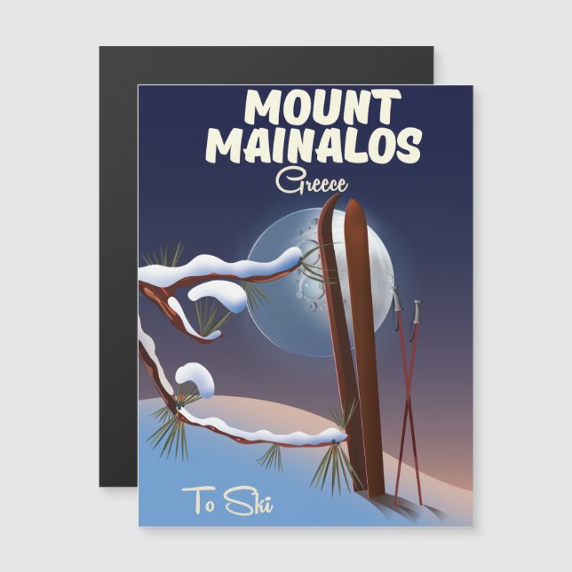 Mount Mainalos Greek ski print. (Front/Back)